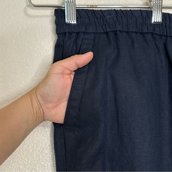 NWT Talbots 100% Linen Black Wide Leg Pants - Picture 3 of 11